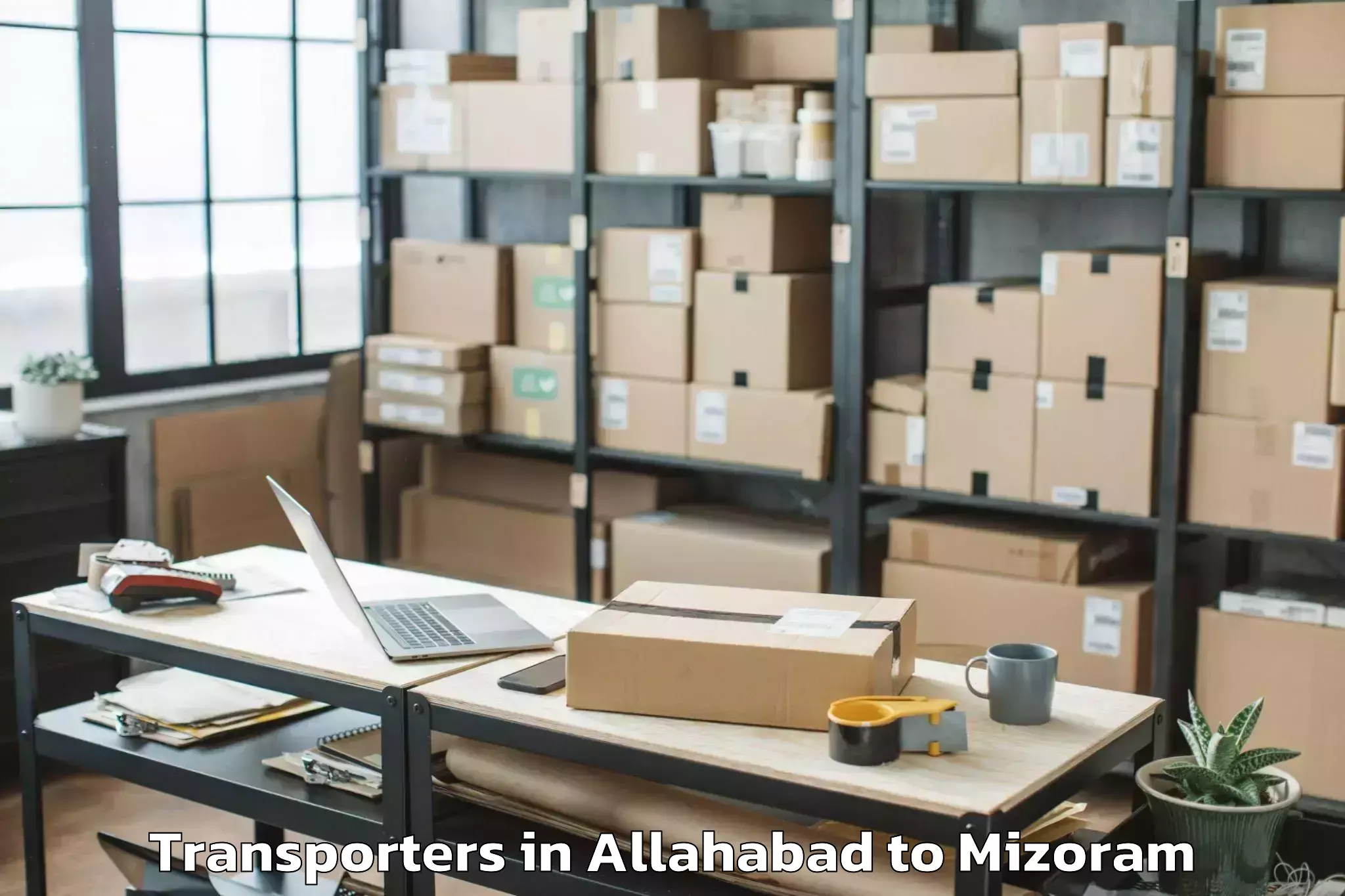 Top Allahabad to Thenzawl Transporters Available